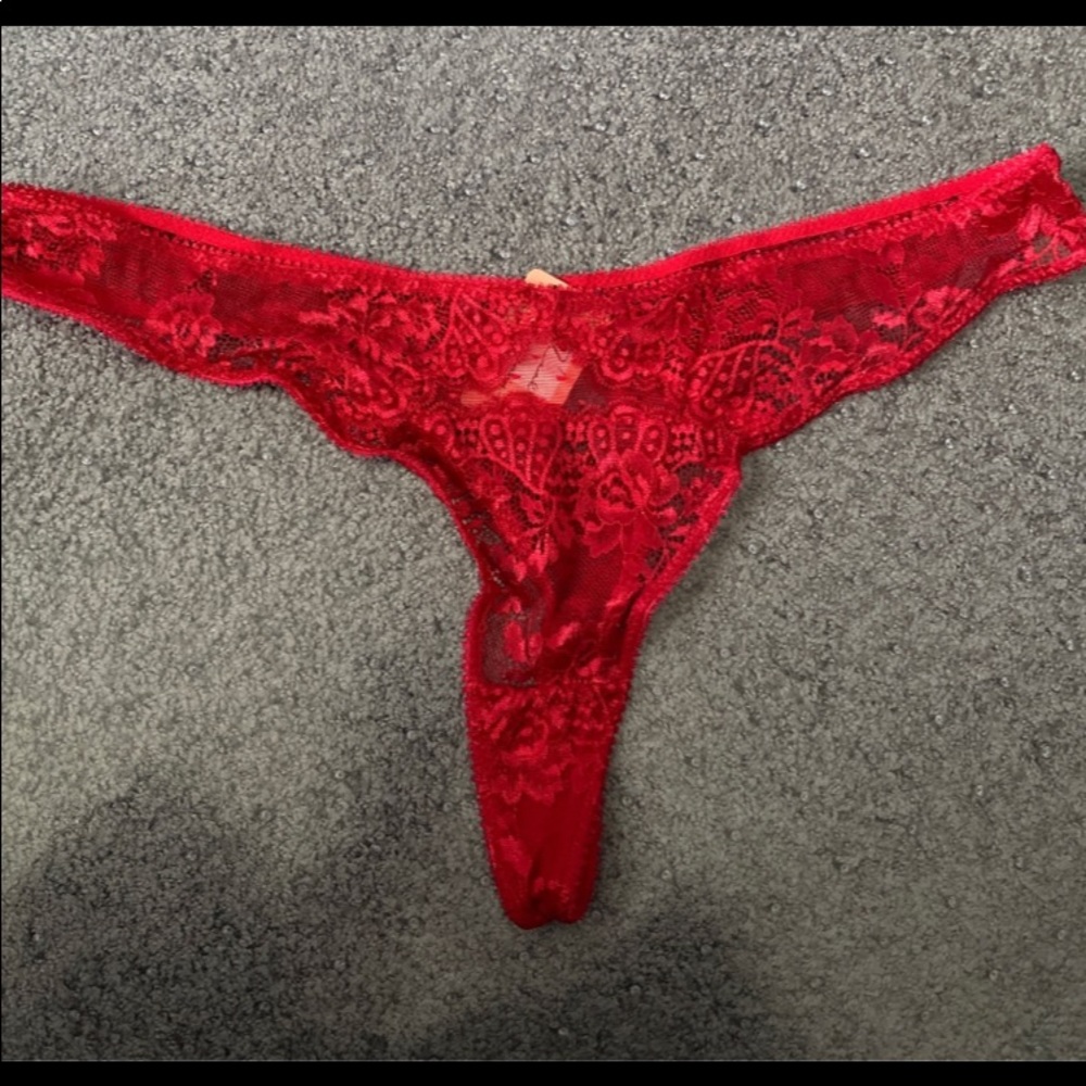 Beautiful Red Lace Thong with back Peephole
